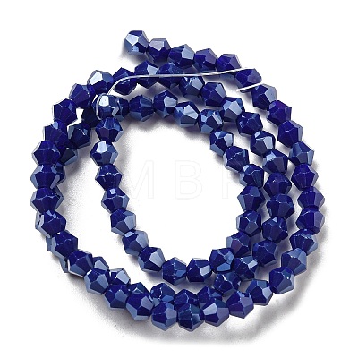 Opaque Solid Color Electroplate Glass Beads Strands GLAA-F029-P4mm-C10-1