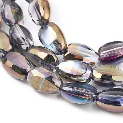 Electroplate Glass Beads Strands X-EGLA-G036-A-HP04-1