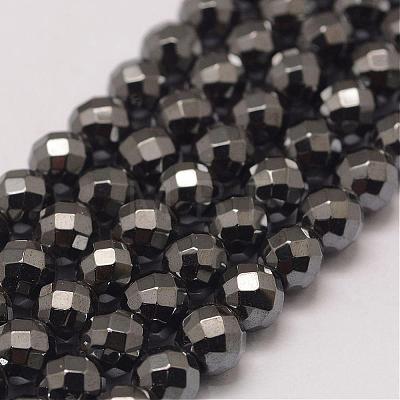 Grade AA Magnetic Synthetic Hematite Bead Strands G-P258-10-6mm-1