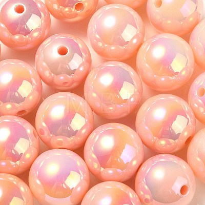 UV Plating Rainbow Iridescent Acrylic Beads PACR-E001-04C-1