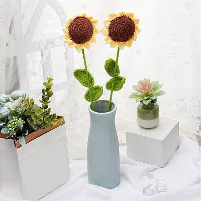 Cotton Knitting Artificial Flower AJEW-WH0013-50-1