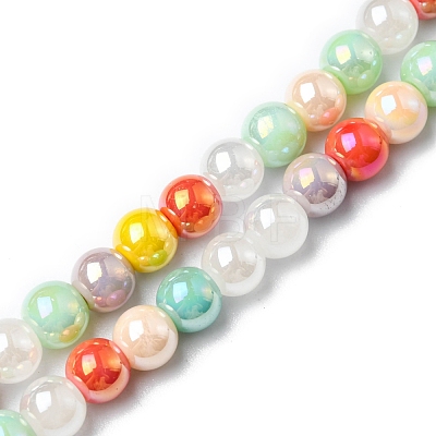 Electroplate Glass Beads Strands EGLA-D018-01-1