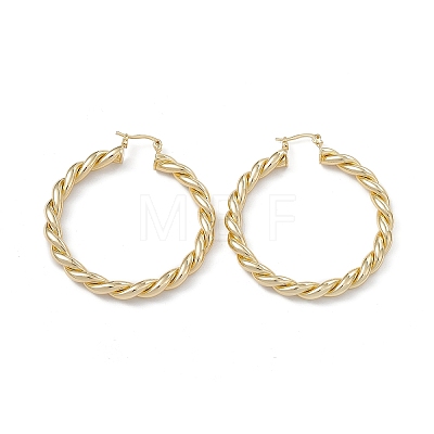 Rack Plating Brass Hoop Earrings for Women EJEW-A088-24G-1
