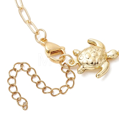 304 Stainless Steel Turtle Link Chain and Brass Paperclip Chain Bracelet Making AJEW-JB01591-1