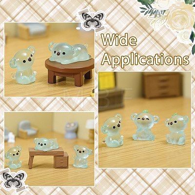 40Pcs 8 Styles Luminous 
Koala Miniature Ornaments DJEW-CJZ0001-005-1
