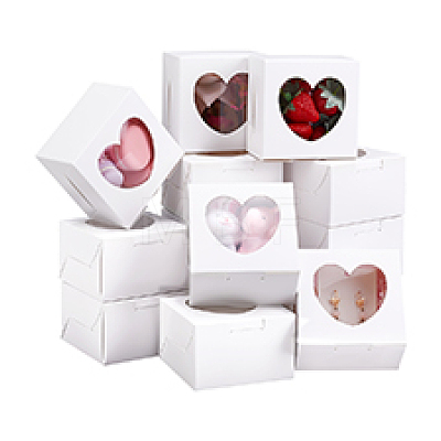 Square Kraft Paper Muffin Storage Gift Boxes CON-WH0095-95A-1