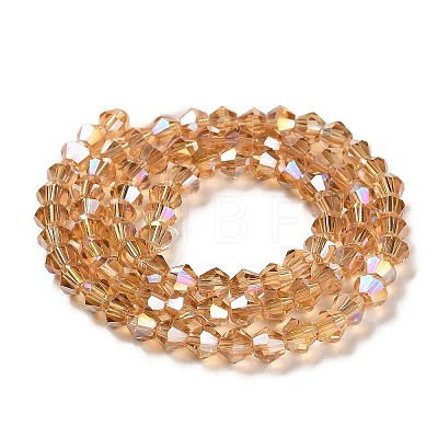 Transparent Electroplate Glass Beads Strands GLAA-F029-3mm-A18-1