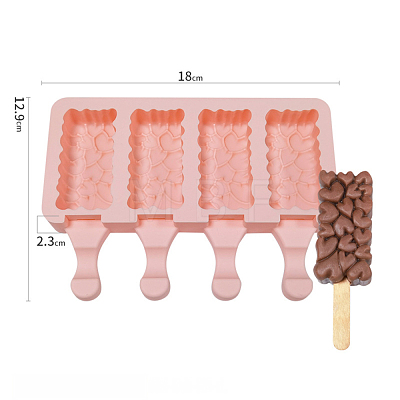 Food Grade DIY Rectangle Ice-cream Silicone Molds DIY-D062-03C-1
