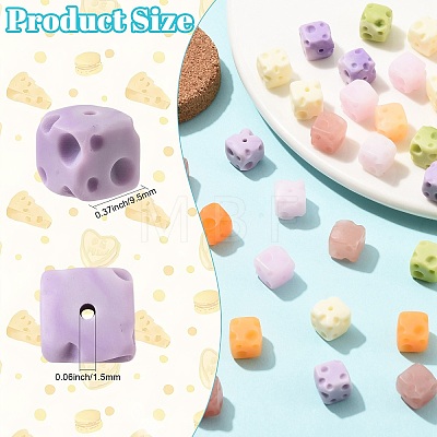 36Pcs 6 Colors Opaque & Transparent Resin Beads RESI-CJ0005-53-1