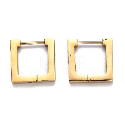 304 Stainless Steel Square Huggie Hoop Earrings STAS-J033-09B-G-1