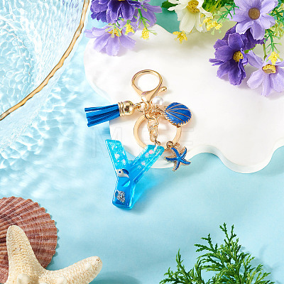 Star Resin & Shell Keychains KEYC-TAC00087-01Y-1
