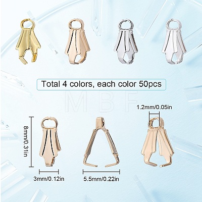 200Pcs 4 Colors Alloy Ice Pick Pinch Bails FIND-SC0006-12-1