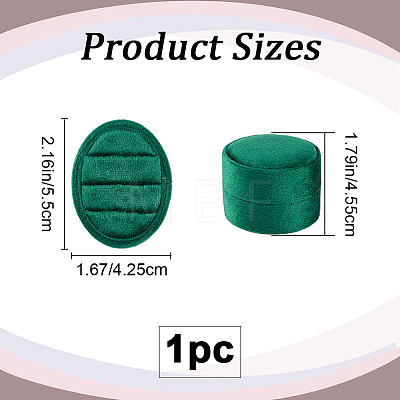 Oval Shape Velvet Rings Storage Gift Boxes CON-WH20001-06B-1