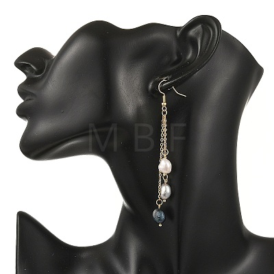 Natural Cultured Freshwater Pearl Tassel Dangle Earrings EJEW-JE07381-01-1