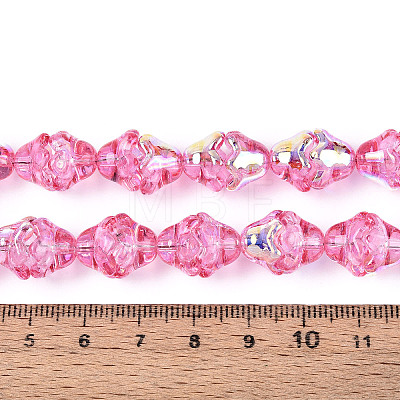 Electroplate Transparent Glass Beads Strands EGLA-N020-03E-1