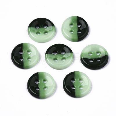 4-Hole Handmade Lampwork Sewing Buttons BUTT-T010-02B-1