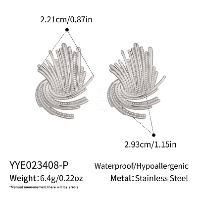 304 Stainless Steel Stud Earrings for Women AD5502-2-1