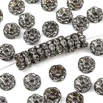 Brass Grade A Crystal Rhinestone Spacer Beads RB-A006-8MM-B-1