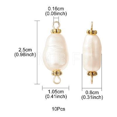 Acrylic Imitation Pearl Connector Charms PALLOY-YW0001-51-1