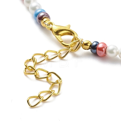 Lampwork Evil Eye & Glass Seed Beaded Necklace Bracelet SJEW-JS01247-1