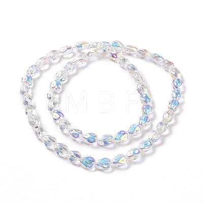 Transparent Electroplate Glass Beads Strands GLAA-C025-02D-1