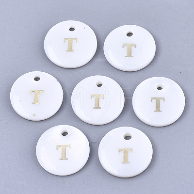 Natural White Shell Mother of Pearl Shell Charms X-SSHEL-N036-053T-1
