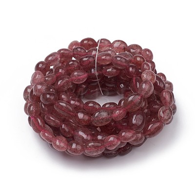 Natural Strawberry Quartz Stretch Beaded Bracelets BJEW-K213-C12-1