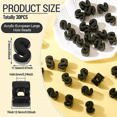 Acrylic European Beads OACR-TAC0013-14S-1