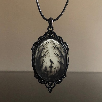 Halloween Alloy Pendant Necklaces PW-WGAE9C8-01-1