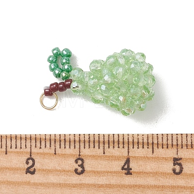 AB Color Plated Glass Pendants PALLOY-MZ01328-01-1