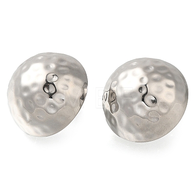 304 Stainless Steel Half Round Stud Earrings EJEW-I312-05P-1