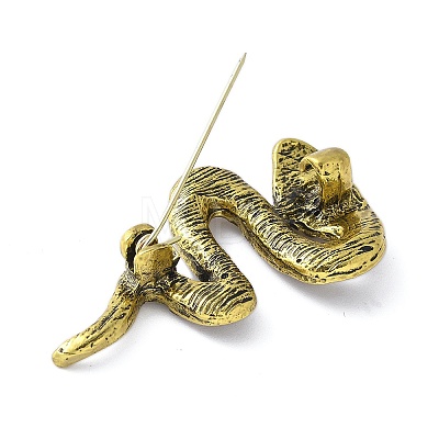 Alloy Rhinestone Snake Brooches JEWB-H028-01AG-1