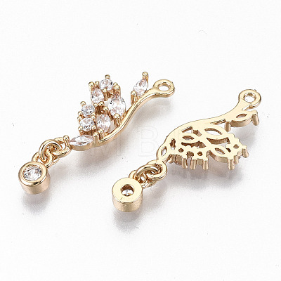 Brass Micro Pave Cubic Zirconia Pendants KK-S359-071-RS-1