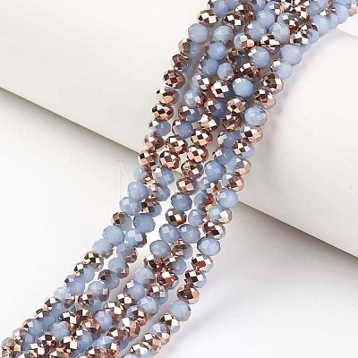 Electroplate Glass Beads Strands X-EGLA-A034-J6mm-N06-1
