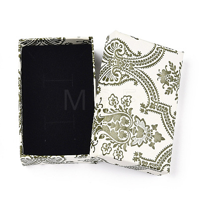 Flower Printed Cardboard Jewelry Boxes CBOX-T006-10B-1