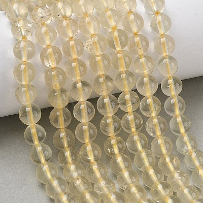 Natural Lemon Quartz(Heated) Beads Strands G-K365-F02-8mm-1