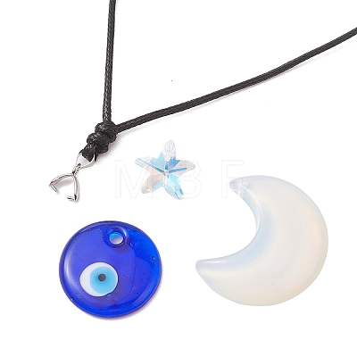 Adjustable Waxed Polyester Cord Necklace Making AJEW-JB01308-01-1