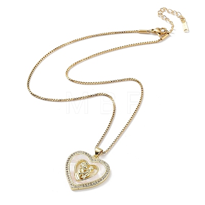 Mother's Day Brass Micro Pave Clear Cubic Zirconia Pendant Necklaces LS-NJEW-G126-01B-1