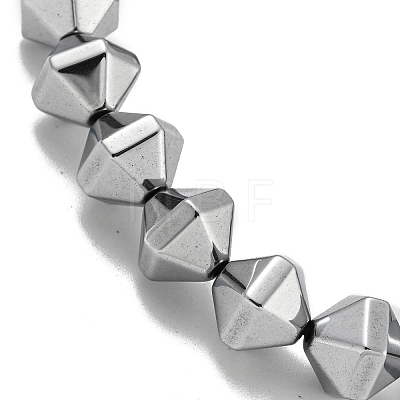 Rhombus Electroplated Synthetic Non-magnetic Hematite Beaded Stretch Bracelets for Women Men BJEW-K242-02-1