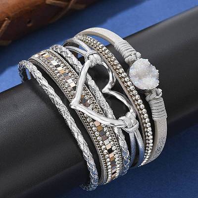 Imitation Leather Multi-Starnd Bracelets BOHO-PW0001-039M-1