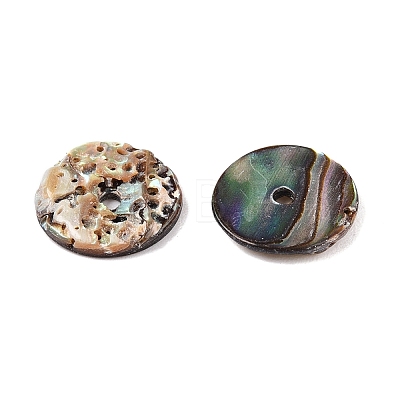 Natural Paua Shell Donut/Pi Disc Charms SHEL-T020-11-1