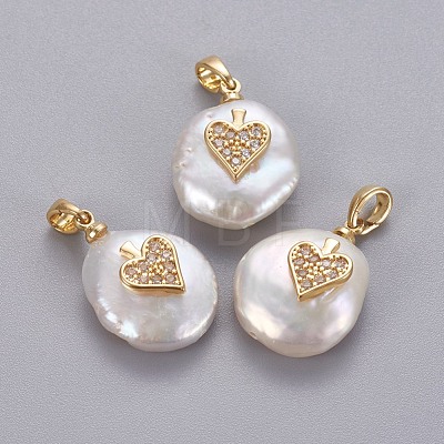 Natural Cultured Freshwater Pearl Pendants KK-L187-11G-1