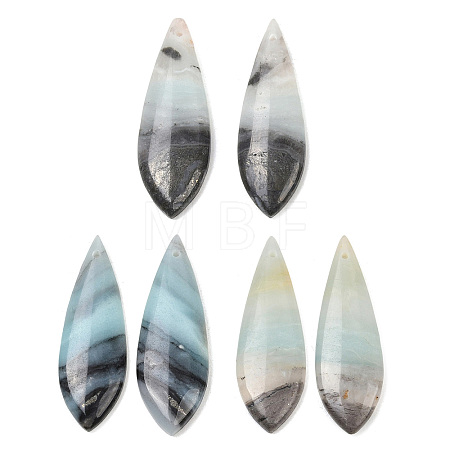 Natural Flower Amazonite Pendants G-K381-16C-1