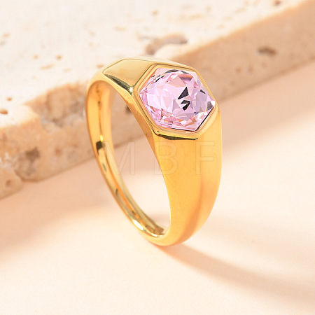 304 Stainless Steel with Cubic Zirconia Finger Rings FS-WG76F9A-30-1