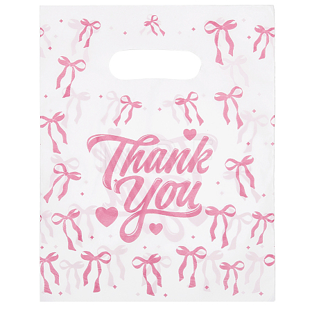 100Pcs Bowknot Thank You Printed Eco-Friendly Reusable Bags ABAG-SP0001-61A-A-1