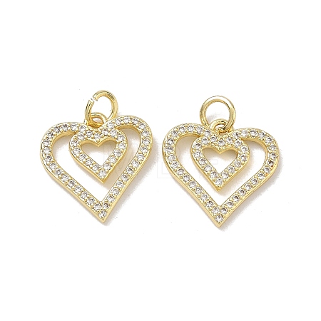 Valentine's Day Brass Micro Pave Clear Cubic Zirconia Pendants KK-K420-02B-G-1