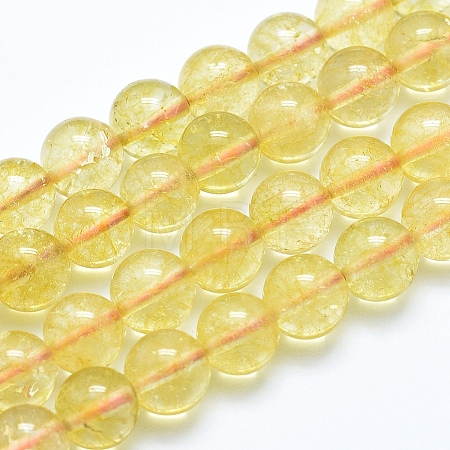Natural Citrine Beads Strands X-G-E483-12-6mm-1