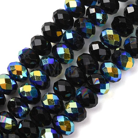 Electroplate Transparent Glass Beads Strands EGLA-A046-01B-05-1