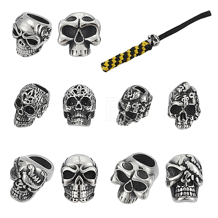 10Pcs 5 Styles 304 Stainless Steel/316 Surgical Stainless Steel European Beads STAS-OC0001-39-1