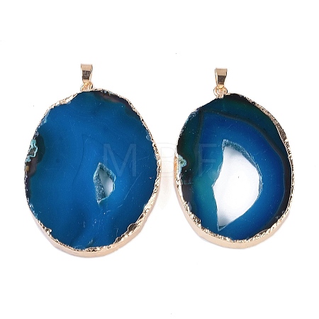 Natural Agate Big Pendants KK-F868-29G-02-1